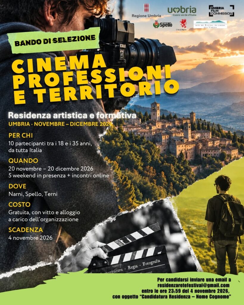 Cinema, professioni e territorio - residenza formativa in Umbria organizzata dalla Rete dei Festival